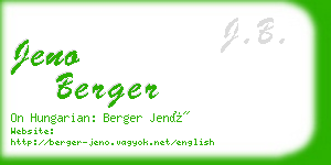 jeno berger business card